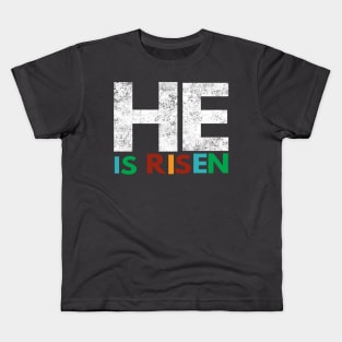 He Is Risen Cool Motivational Easter Christian Kids T-Shirt